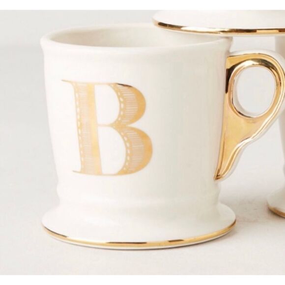 Anthropologie Monogram Gold Letter “B” Mug New - Picture 1 of 4